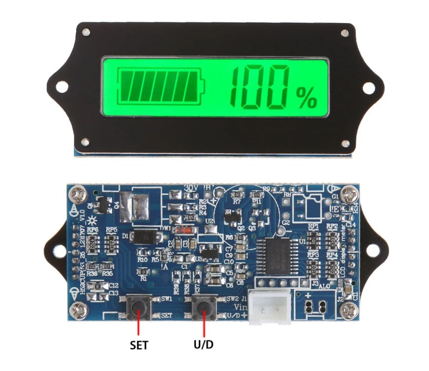 Battery Display - Miniature - Up to 14S Adjustable